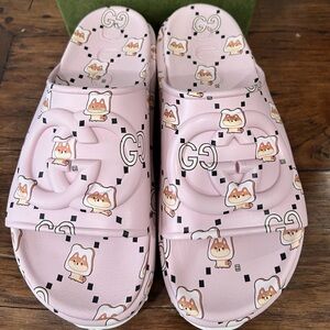 Pikarar × Gucci Slide Sandal 'GG Animal Print' Women's Pink 737926 JAAC6 6810